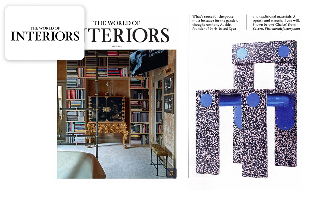 <span class='namePresse'>The World of Interiors</span><span class='paysPresse'> - UK</span></br><span class='datePresse'>April 2025</span>
