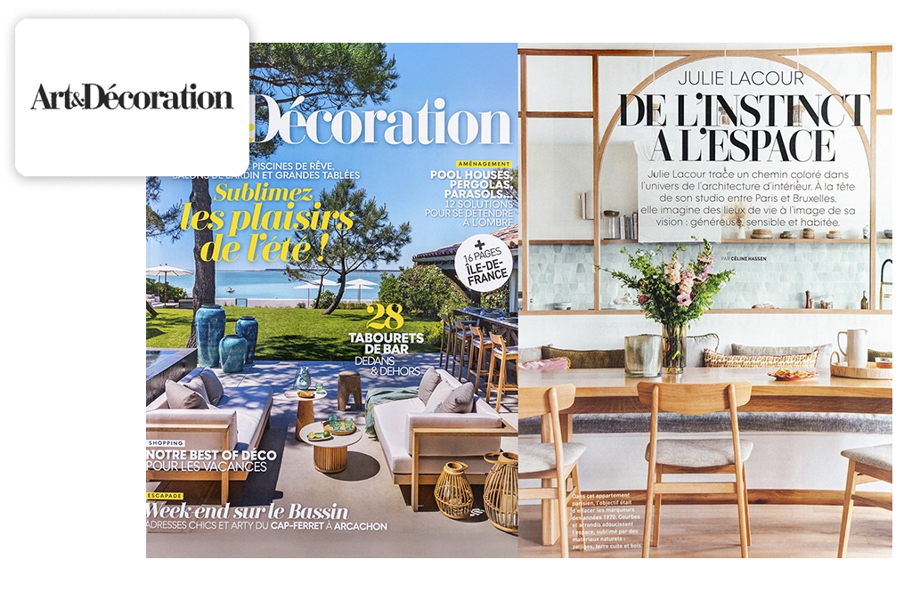 <span class='namePresse'>Art & Decoration</span><span class='paysPresse'> - France</span></br><span class='datePresse'>July 2025</span>